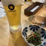 まるやまジンギスカン - 最高の生と、お通し。あえての黒ラベル！