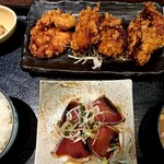 創作居酒屋 海楽水産 栄 - 地どりのからあげとかつおのたたき定食