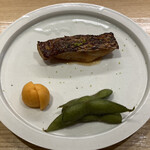 四谷 うえ村 - ノドグロの幽庵焼き、鬼灯？、だだちゃ豆