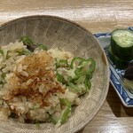 四谷 うえ村 - ひつまぶしには煮山椒、万願寺とうがらし