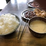 宮城飯店 - 定食セットご飯大盛(ライス味噌汁)
