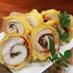 Saketogohammatsuo - 鶏ささみの梅しそ揚げ(日替わり)