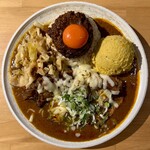 吉田カレー  - ミックス 小・豚・チーズ・アチャール・ポテトサラダ