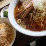 辰巳庵 - ラーメン・ミニカツ丼セット（麺大盛）