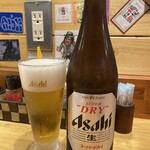 鶴餃子 - スーパードライ中瓶〜※税込580円