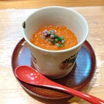 料理屋 染川 - 茶碗蒸し　イクラ、つるむらさきの花添