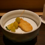 すし玲 - 松茸フライと銀杏素揚げ