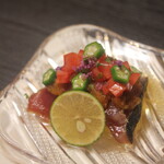 はっとり - 戻りガツオとそうめん瓜のお酢の物