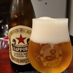 清水酒場 - お酒①サッポロラガービール(瓶ビール、サッポロビール)(税込700円)