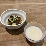 ALL WRIGHT sake place - 肉味噌田楽、ハナモグリ