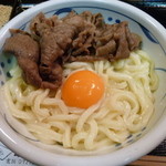 手造りうどん 楽々 - 黒毛和牛肉釜玉（H25.10）