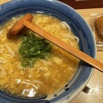 Tenobe Udon Suizan - たまごあんかけうどん(500円)といなり寿司(130円)