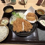 かつアンドかつ - ロースカツ膳120g +牡蠣フライ2ケ　¥1,408 +704
