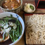 大谷そば - 料理写真:豚ニラ蕎麦とミニカレーライス