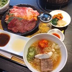 Yakiniku Berokin Yamagata - まんぞく焼肉冷麺セット小ライス