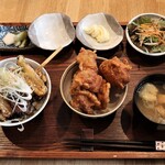 焼鳥 うちやま - ミニ焼鳥丼とミニ鳥からあげのセット　1,400円