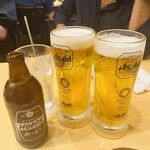 もんなか酒場 串人 - 生ビール大・ホッピー白