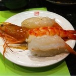 すし廻鮮 うお亭 - 海老食べくらべ 赤エビ ボイル海老 甘エビ