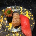 すし廻鮮 うお亭 - マグロづくし 本鮪中とろ マグロ頬肉炙り ネギトロ