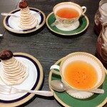 Kou Beni Shimura Kohi Ten - ケーキセット　、モンブラン、紅茶
