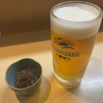 おやじ食堂 光秀 - 生ビールとお通し