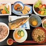 Satoukenoshokutaku - 本日の魚定食　有機納豆・玉子付き