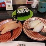 Sushi Choushimaru - びんちょうまぐろ　紀州南高梅しそ細巻　いか