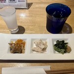 日本酒と創作糠漬 KURARA - 鯖の南蛮漬け、鳥のゴマだれ、からし菜