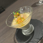 Eccomi!! - 焼きなすのムースと甘エビのタルタル