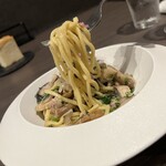 Eccomi!! - 秋刀魚と万願寺,紅大根のペペロンチーノ