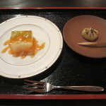 阿寓 - 栗きんとんと梨、柿、マスカットのゼリー