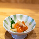 くずし割烹 ぼんた - 2023.9 サーモンと梨のタルタルユッケ