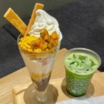 nana's ​green ​tea  - 『抹茶グリーンティー(アイス)』
            『かぼちゃのモンブランパフェ』