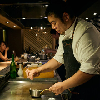 [Fusion of Japanese and Western] Creative Teppanyaki prepared by a chef with extensive overseas experience