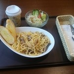 ワカバカフェ - カルボナーラ　ボリュームあって美味しい。