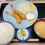 乃んき食堂 - エビフライ定食