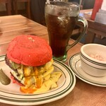 219679382 - アボカドチーズバーガー、コカ・コーラゼロ、コールスロー