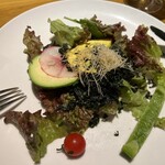 野菜がおいしいレストラン LONGING HOUSE - 和風ライスサラダ。ズッキーニの大きさが凄い。野菜は皆鮮度が高く、甘味を兼ね備えてます。