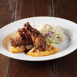 Our most popular waffle chicken! Along with cheese-scented waffles