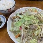 味寿食堂 - 野菜炒めとライス 小