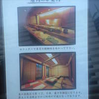 寿司 向月 笹島 - 店頭の案内板にある店内の様子