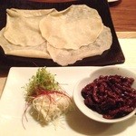 広尾はしづめ - 13.9月下　牛肉の甘味噌炒め　特製クレープと共に