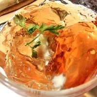 草の家 赤坂店 - 名物！シナモンゼリーのバニラアイス添え 100円