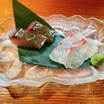 Sushi Sakana Atago - お刺身(鰆と鯛)