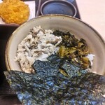 ゆで太郎 もつ次郎 - 朝そばの3色ごはん