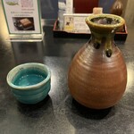 Shibadaimon Sarashina Nunoya - 蕎麦の酒「蕎(きょう)」は現在取り扱かっていないとのことで、菊正宗樽酒700円　