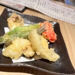 梅田 鮨割烹のの - 天ぷら盛り合わせ