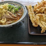 Ikiiki Udon - 蕎麦2玉+ちく天・かき揚げ・とり天