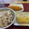 Matsue Nishitsuda Shokudou - 雑穀米の中サイズ、卵焼き、魚フライで510円