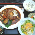 ふら里茶屋 - ハンバーグ定食１０００円